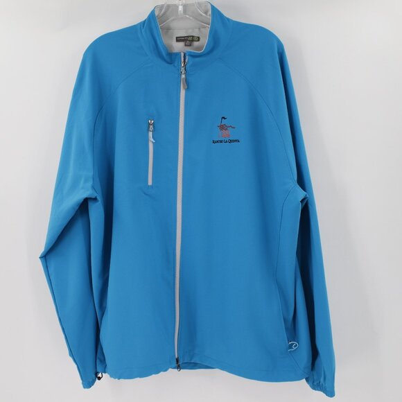 Peter millar jacket men XL wind repellent full zip blue stretch golf performance